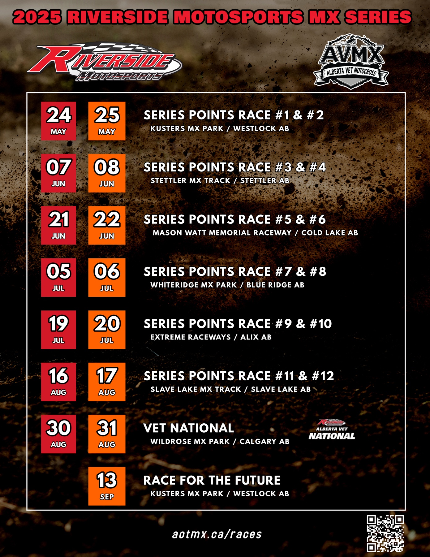 AVMX 2025 Race Schedule