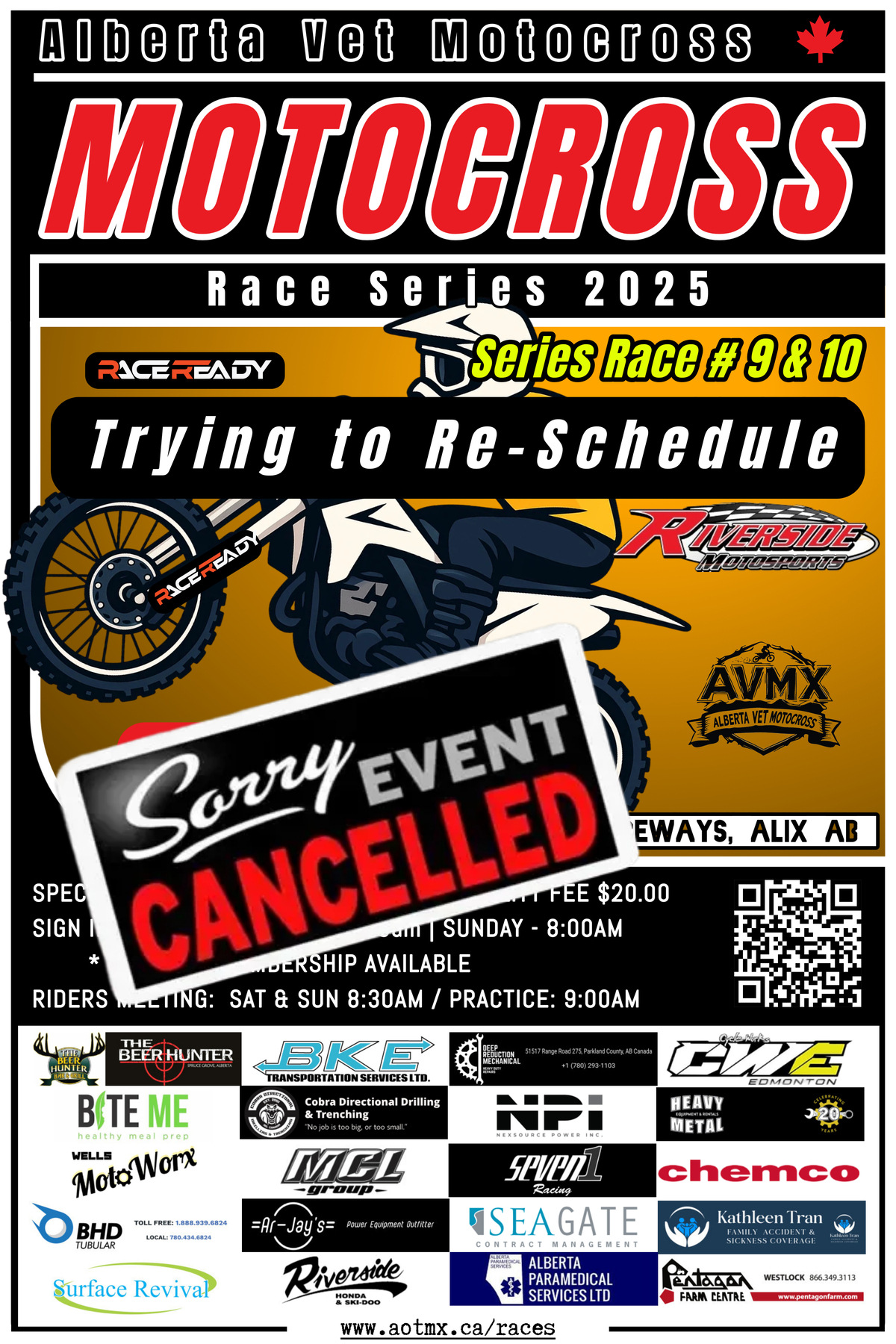 Trying to Re-Schedule – Riverside Motosports MX Series – Race #9 & #10